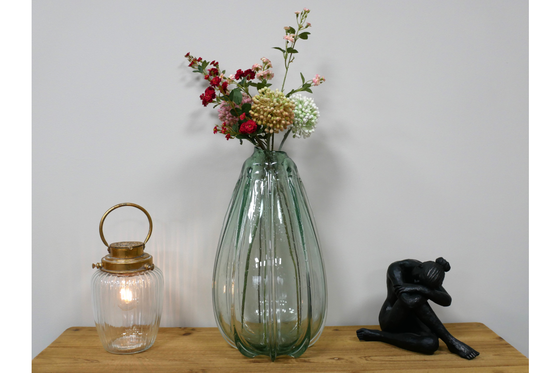 Light Green Tall Glass Vase