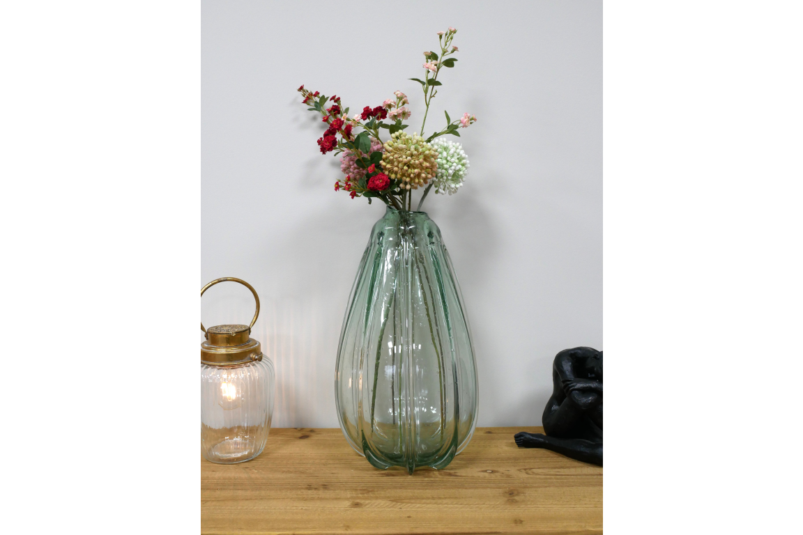 Light Green Tall Glass Vase