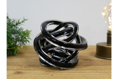 Glass Knot - Black & Clear