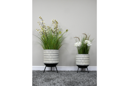 Set Of 2  Monochrome Planters