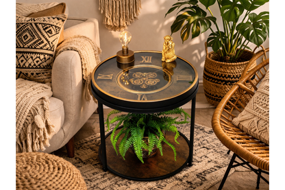 Clock With Cogs Side Table