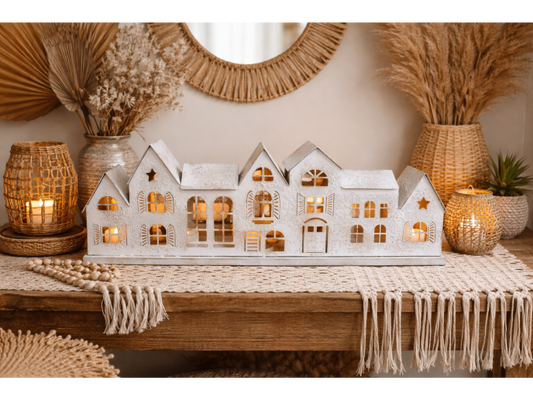 Little Row Of Houses Candle Holder