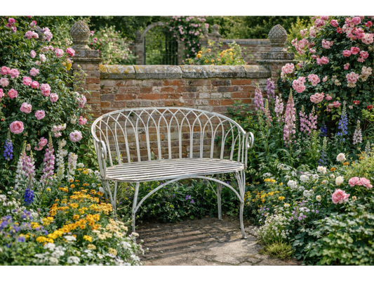 Small Antique Grey Bench