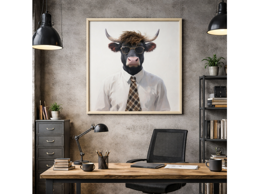 Bull In A Shirt & Tie