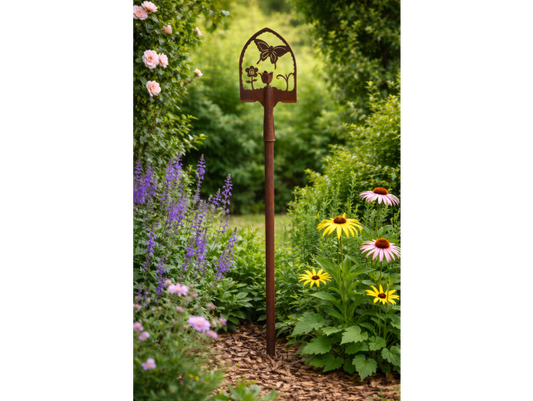 Rusty Spade Stake With Butterfly