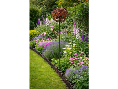 Rusty Flower Head Stake