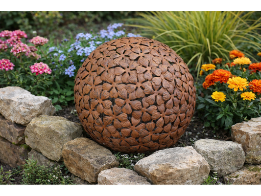 Rusty Flower Ball - Large