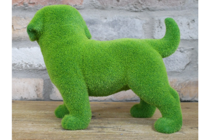 Green Flocked Dog Garden Planter Novelty Moss Effect Puppy Flower Pot