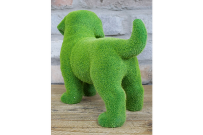 Green Flocked Dog Garden Planter Novelty Moss Effect Puppy Flower Pot