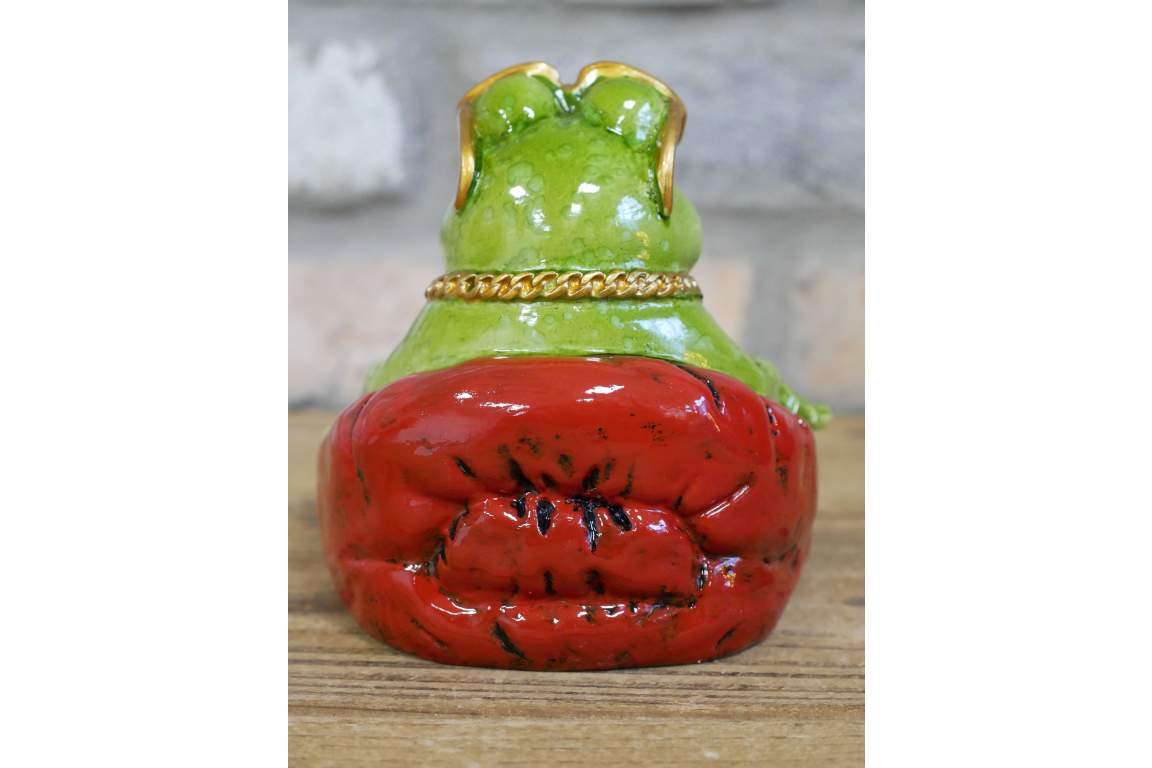Cool Green Frog with Sunglasses Resin Ornament Smoking Toad Figurine