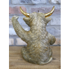 Highland Cow Wine & Glass Holder - Gold