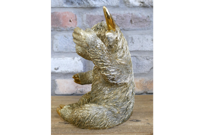 Gold Highland Cow Wine Bottle Holder Funny Drink Glass Stand Ornament