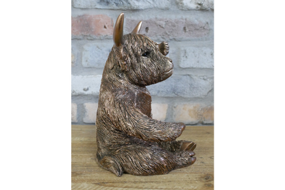 Bronze Highland Cow Wine Bottle Holder Funny Drink Glass Stand Ornament
