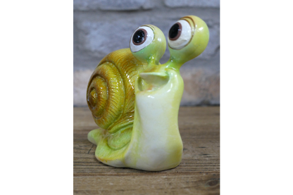 Cute Happy Snail Resin Ornament Funny Large Eyed Garden Slug Figurine