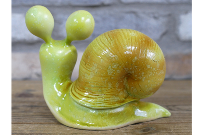 Cute Happy Snail Resin Ornament Funny Large Eyed Garden Slug Figurine