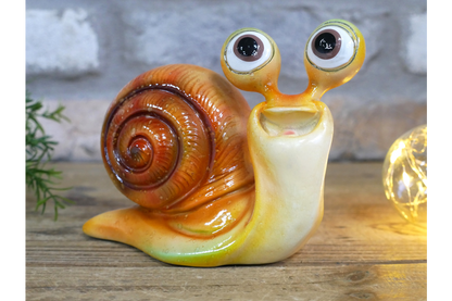 Cute Happy Snail Resin Ornament Funny Orange Garden Slug Figurine
