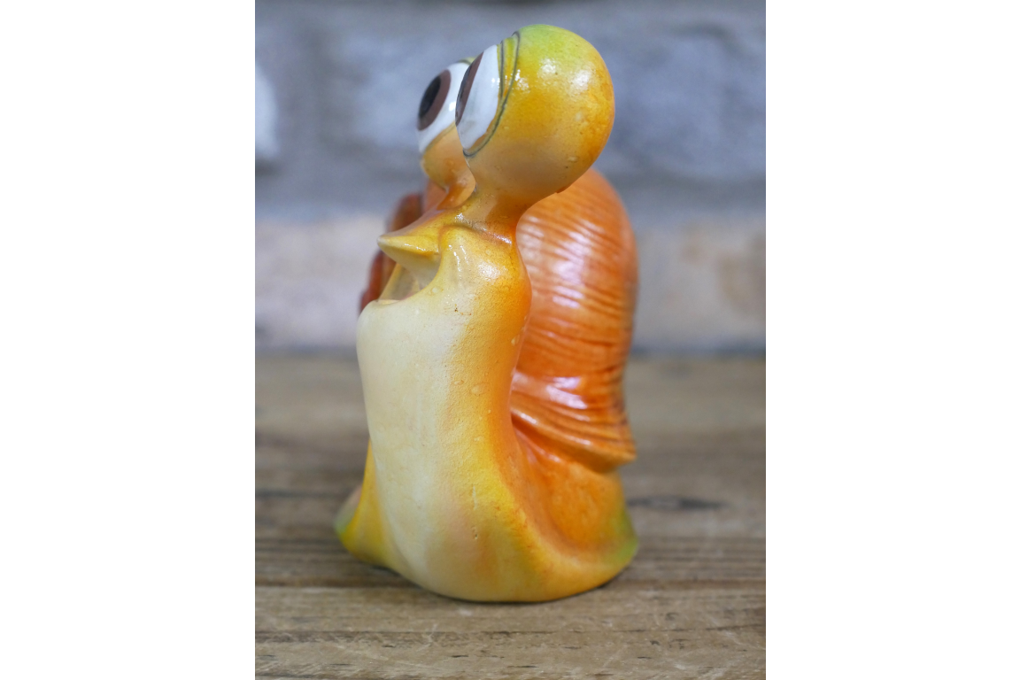 Cute Happy Snail Resin Ornament Funny Orange Garden Slug Figurine