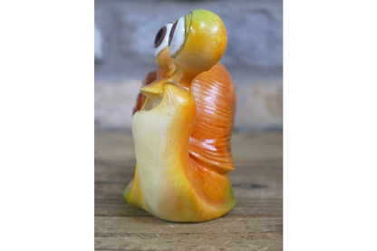 Cute Happy Snail Resin Ornament Funny Orange Garden Slug Figurine