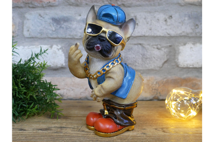 Funny French Bulldog Middle Finger Ornament Rude Frenchie Dog Figurine