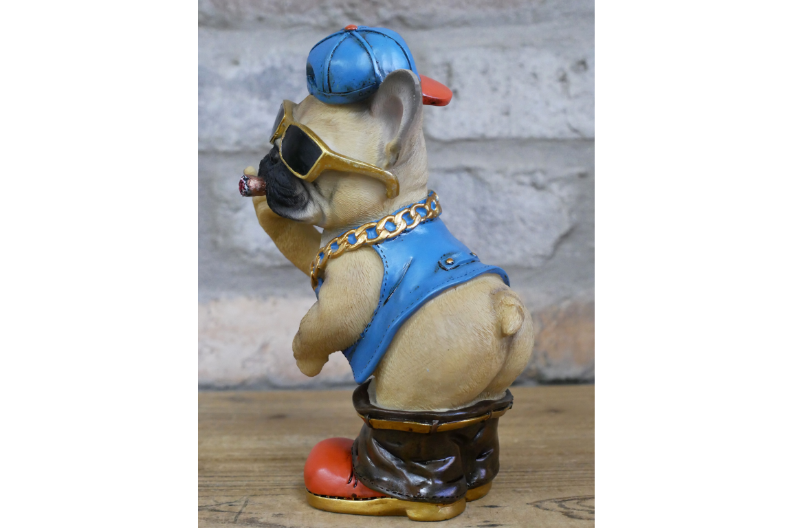 Funny French Bulldog Middle Finger Ornament Rude Frenchie Dog Figurine