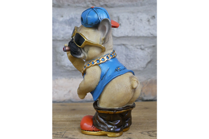 Funny French Bulldog Middle Finger Ornament Rude Frenchie Dog Figurine