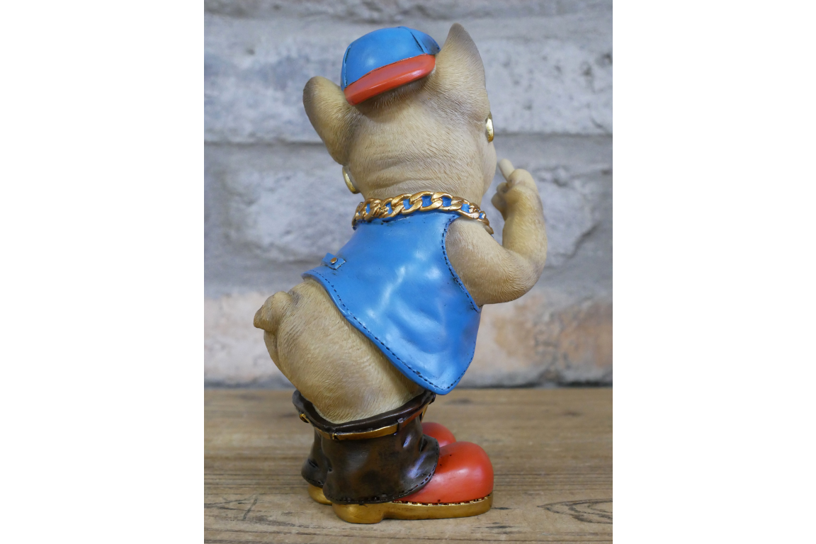 Funny French Bulldog Middle Finger Ornament Rude Frenchie Dog Figurine
