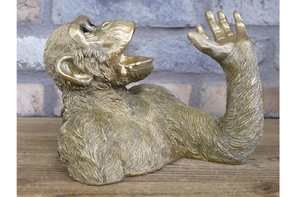 Funny Gold Monkey Wine Bottle Holder Chimp Beer Countertop Display