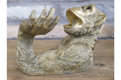 Funny Gold Monkey Wine Bottle Holder Chimp Beer Countertop Display