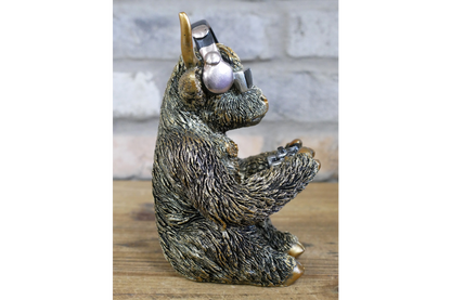 Gamer Highland Cow Resin Ornament Funny Gaming Calf Controller Figurine