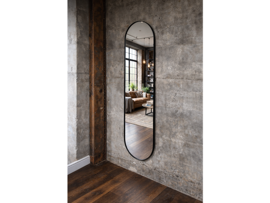 Black Oval Mirror - Large