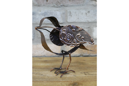 Metal Bird Sculpture - Rustic Copper Garden Ornament & Home Decor
