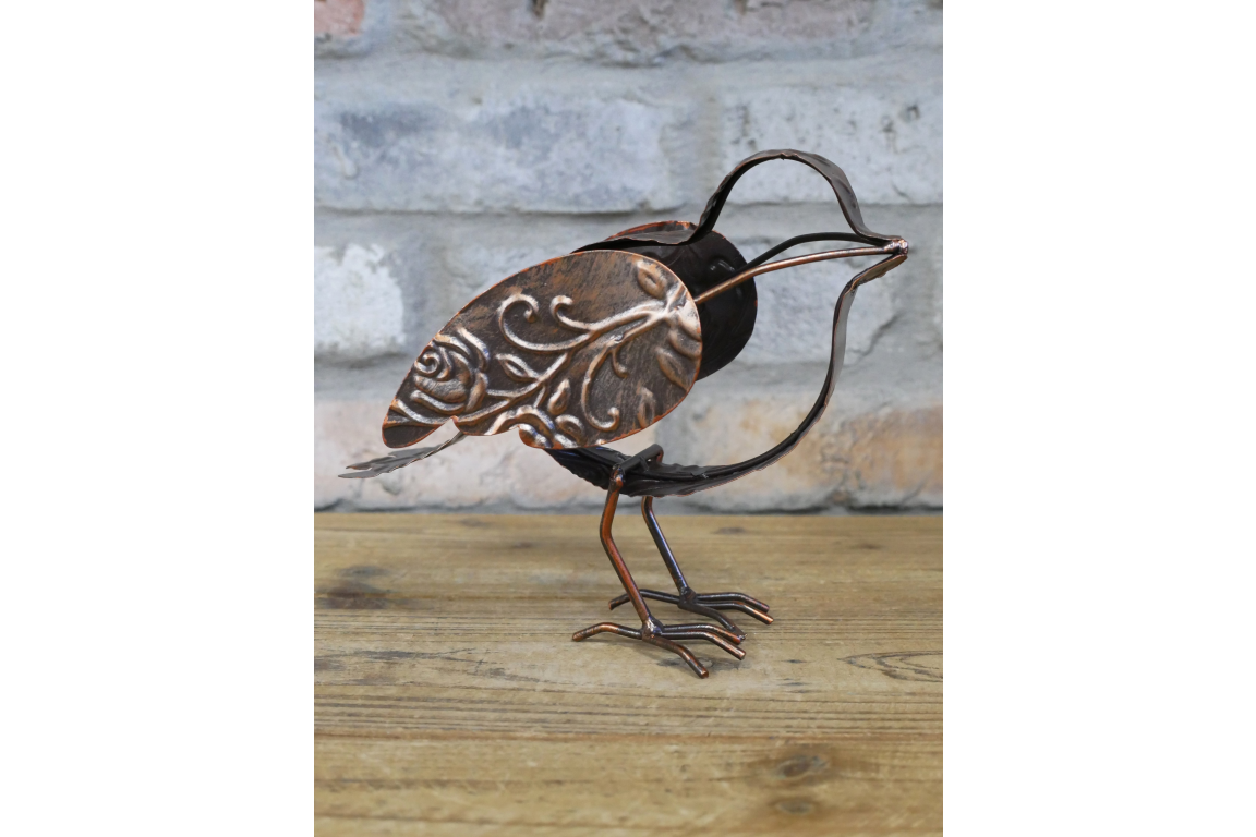 Metal Bird Sculpture - Rustic Copper Garden Ornament & Home Decor