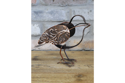 Metal Bird Sculpture - Rustic Copper Garden Ornament & Home Decor