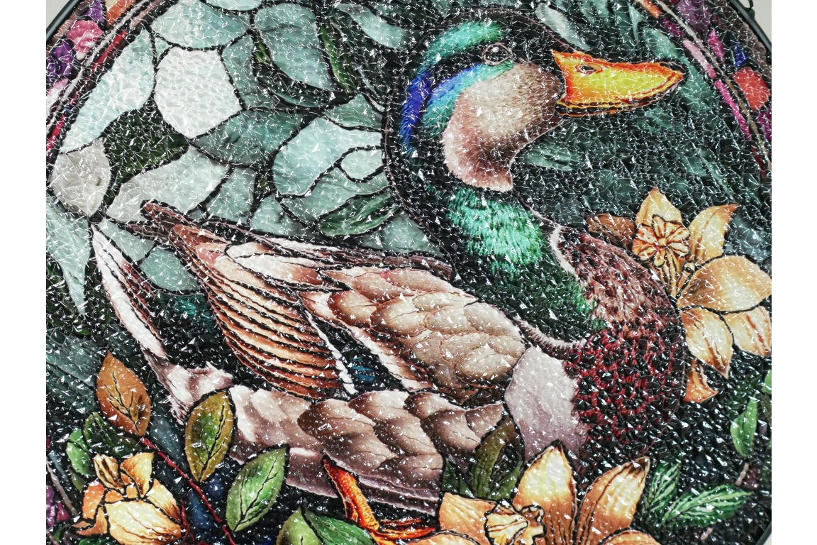 Mallard Duck Stained Glass Suncatcher Hanging Window Panel Ornament