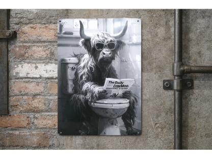 Cow On The Loo - Tin Sign