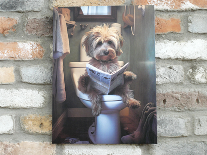 Dog On The Loo - Canvas