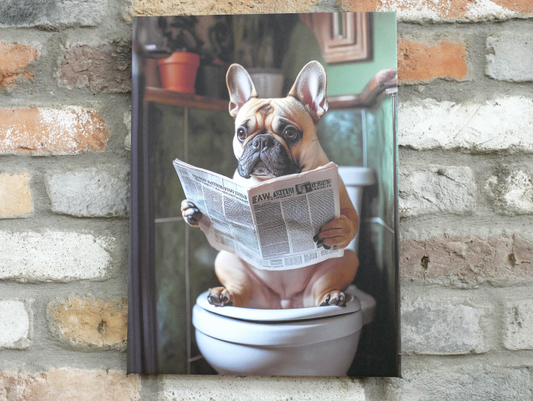 Frenchie On The Loo - Canvas
