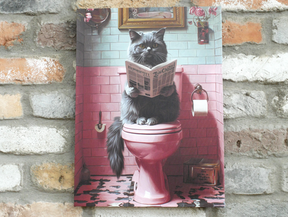 Cat On The Loo - Canvas
