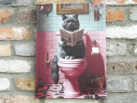 Cat On The Loo - Canvas