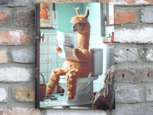 Llama On The Loo - Canvas