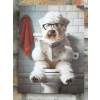 Westie On The Loo - Canvas