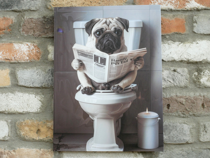 Pug On The Loo - Canvas