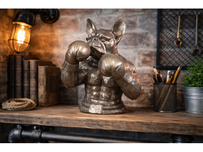 Frenchie Boxer - Antique Gold Finish