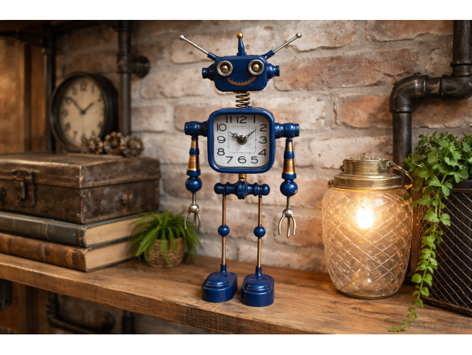 Blue Robot Clock