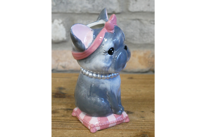 Cute French Bulldog Ceramic Vase Artificial Flower Pot Frenchie Gift