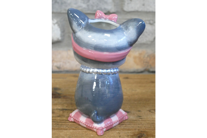 Cute French Bulldog Ceramic Vase Artificial Flower Pot Frenchie Gift