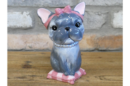Cute French Bulldog Ceramic Vase Artificial Flower Pot Frenchie Gift