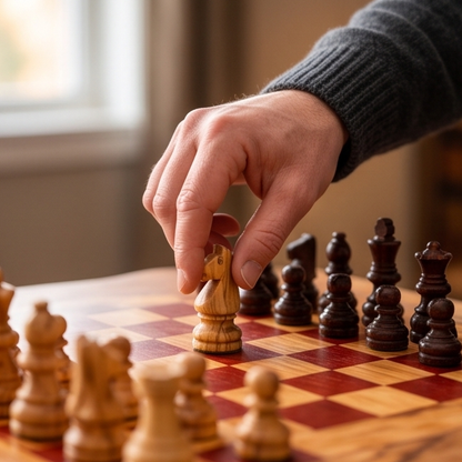 Handcrafted Olive Wood Chess Set with Drawer | Live Edge Red or Black Board