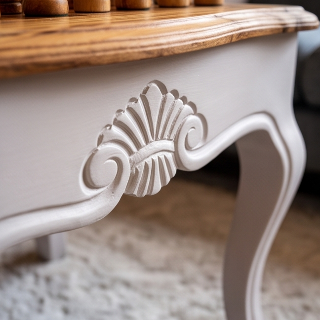 Luxury Square Olive Wood Chess Table - Elegant Handcrafted Side Table 45x45cm