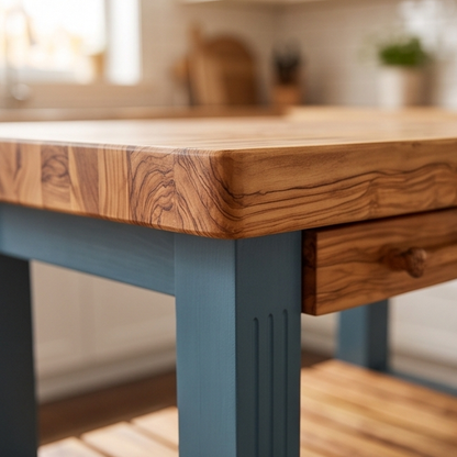 Luxury Wooden Kitchen Island Set with 2 Bar Stools - Storage Breakfast Bar Table